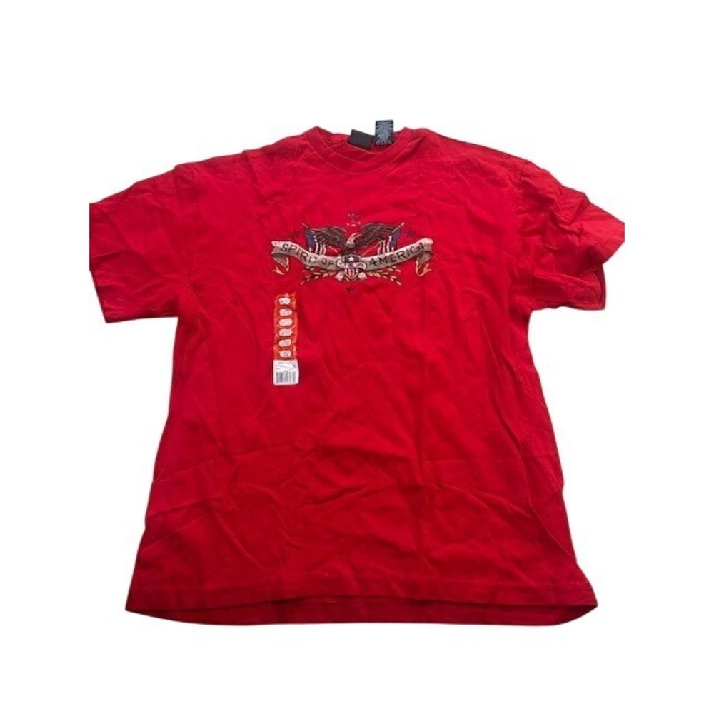 Spirit of America Mens Red Graphic T-Shirt XL Patriotic Eagle USA Flag 6175 NEW